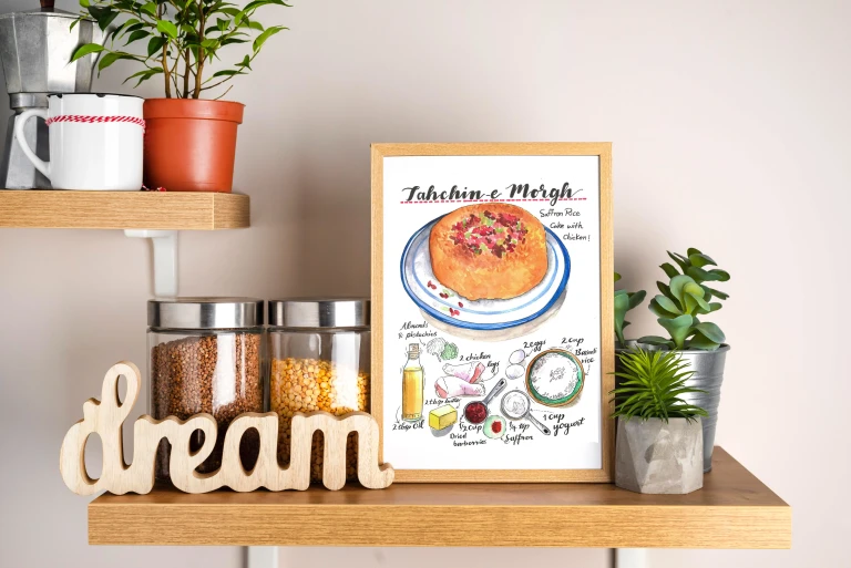 blank-frame-flower-pot-jar-with-condiments